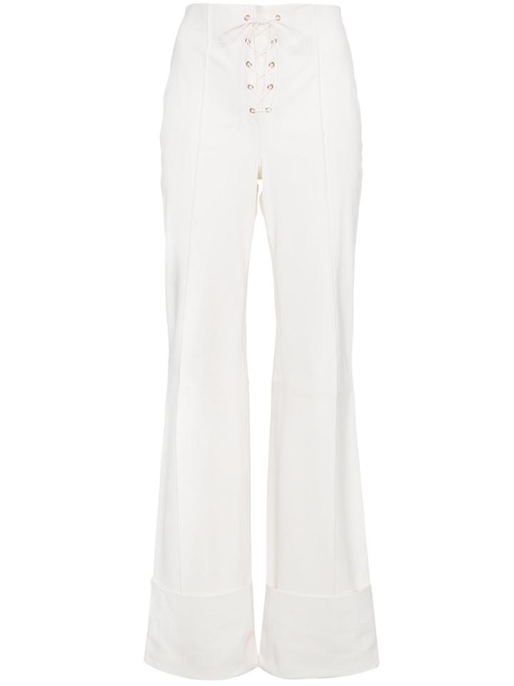 Skiim Leather Lace Up Trousers - White