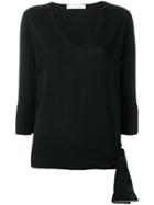 Fabiana Filippi Tie Hem V-neck Sweater - Black