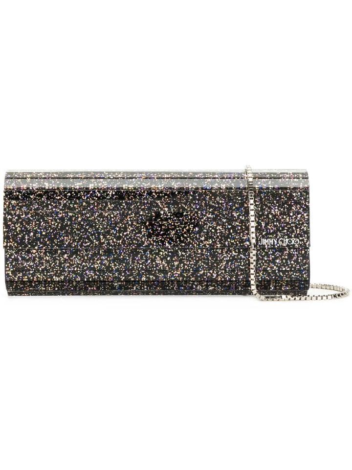 Jimmy Choo Black Metallic Sweetie Clutch Bag