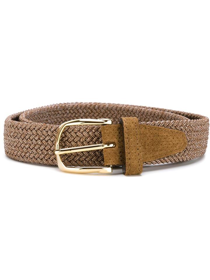 Eleventy Textured Belt, Men's, Size: 100, Brown, Cotton