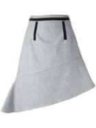 Carven Asymmetric Skirt, Women's, Size: 38, Grey, Virgin Wool/polyamide/acetate/viscose