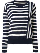 Roberto Collina - Contrast Stripe Sweater - Women - Cotton - S, Blue, Cotton