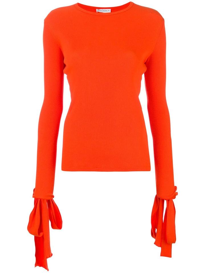 Jw Anderson Tied Sleeve Sweater - Orange