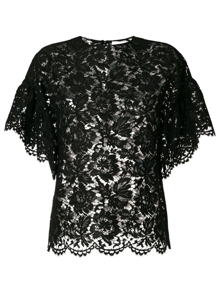 Valentino Heavy Lace Top - Black