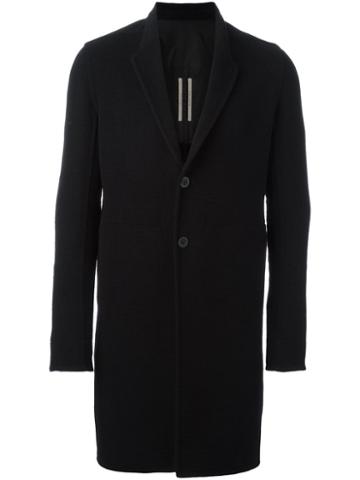 Rick Owens Single Breasted Coat, Men's, Size: 48, Black, Cotton/cupro/cashmere