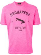 Dsquared2 Logo T-shirt, Men's, Size: L, Pink/purple, Cotton/linen/flax