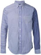 Wooster + Lardini - Patchwork Striped Shirt - Men - Cotton - L, Blue, Cotton
