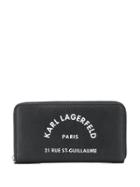 Karl Lagerfeld Logo Zipped Continental Wallet - Black