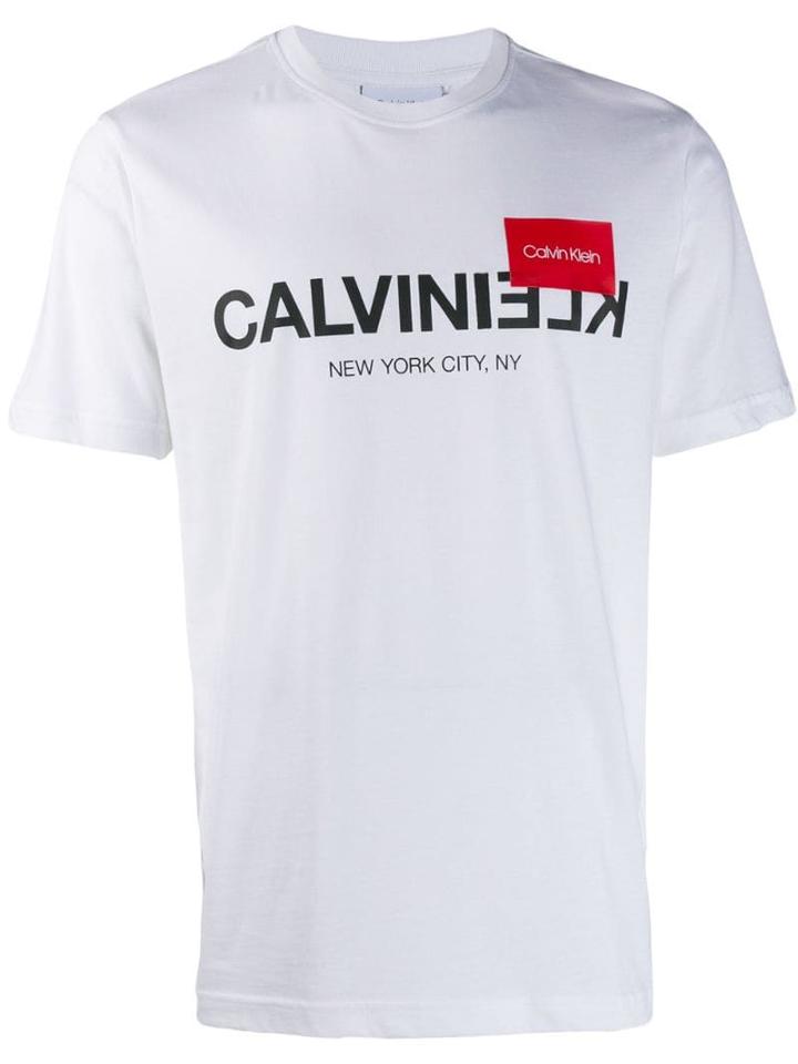 Calvin Klein Reverse Logo Print T-shirt - White