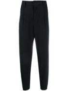 Zucca Cropped Pleated Trousers - Black
