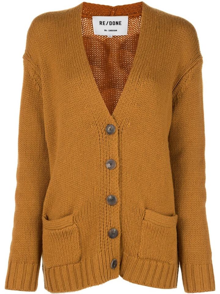 Re/done Chunky Knit Cardigan - Orange