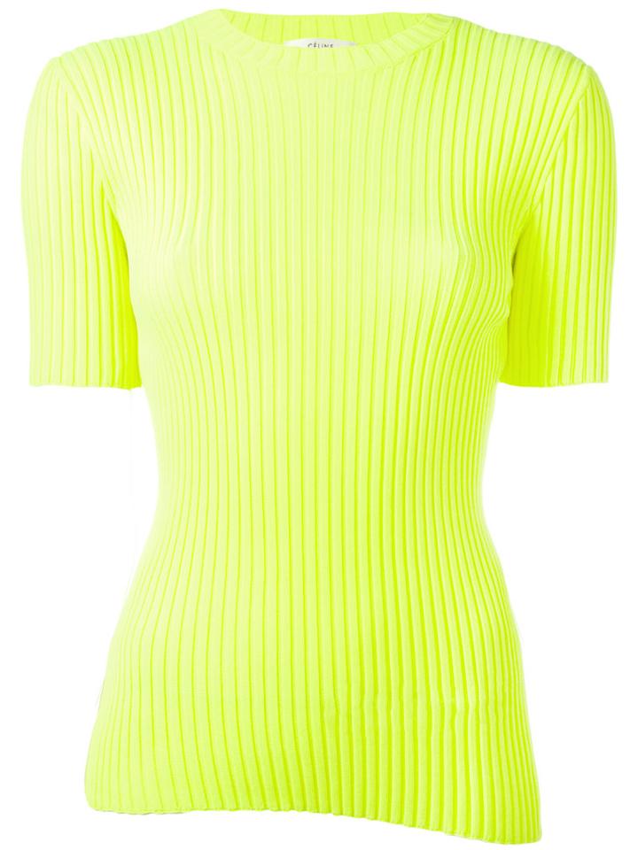 Céline Ribbed Detail Top, Women's, Size: Small, Yellow/orange, Polyester