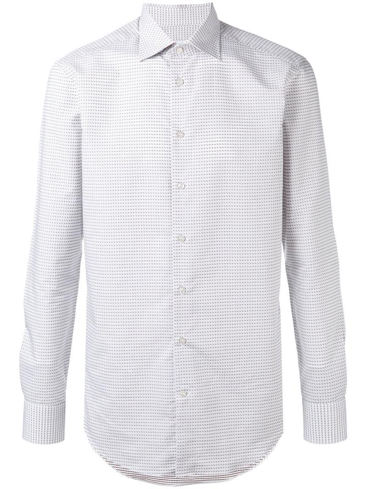 Etro - Dot Print Longsleeve Shirt - Men - Cotton - 42, White, Cotton