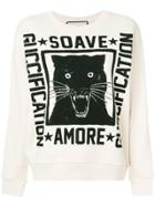 Gucci Soave Amore Guccification Print Sweatshirt - Nude & Neutrals