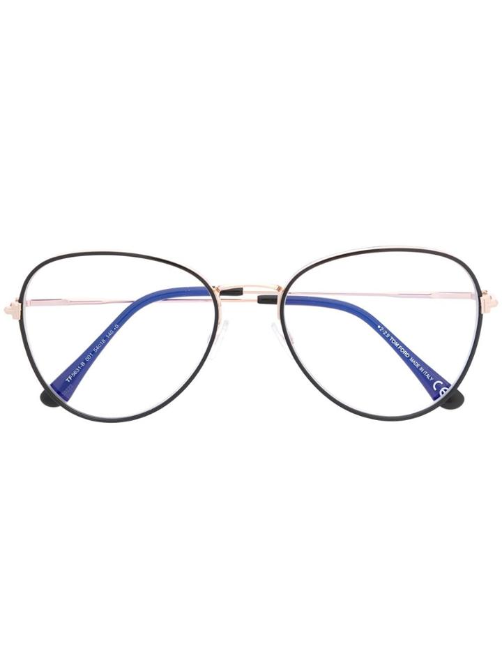 Tom Ford Eyewear Aviator Frames Glasses - Black