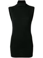 Poiret Ribbed Sleeveless Sweater - Black