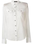 Balmain Decorative Button Shirt - White