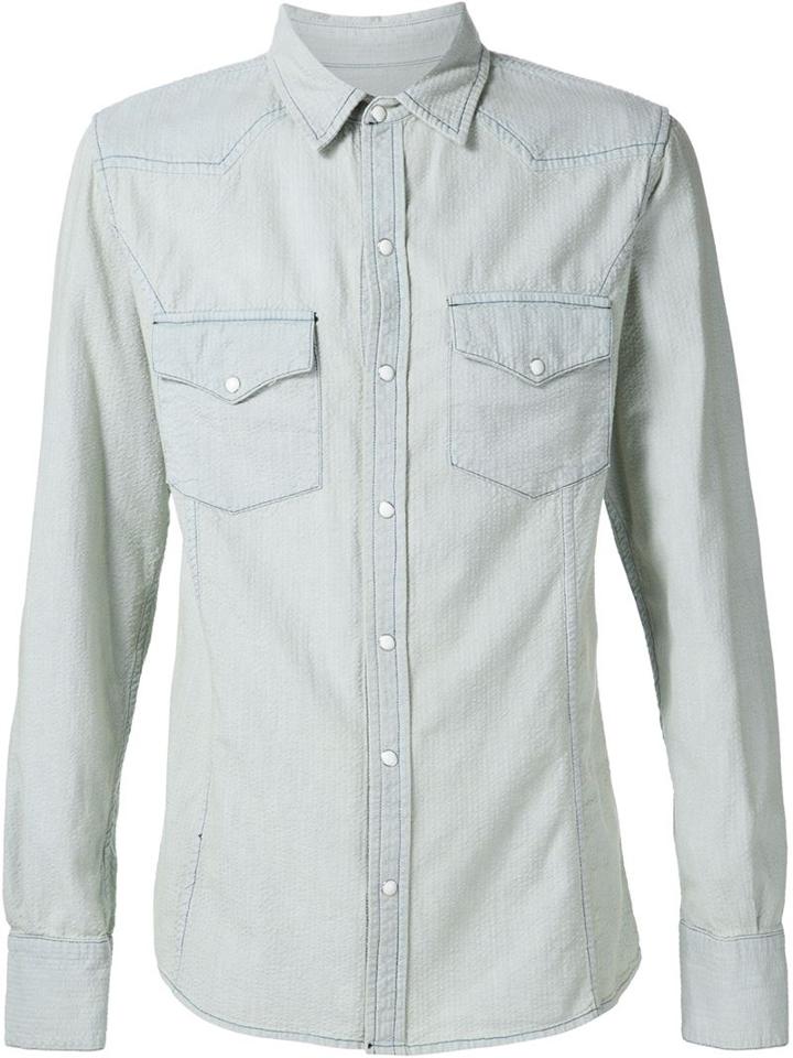 United Rivers 'rio 2' Western-style Denim Shirt, Men's, Size: Large, Blue, Cotton