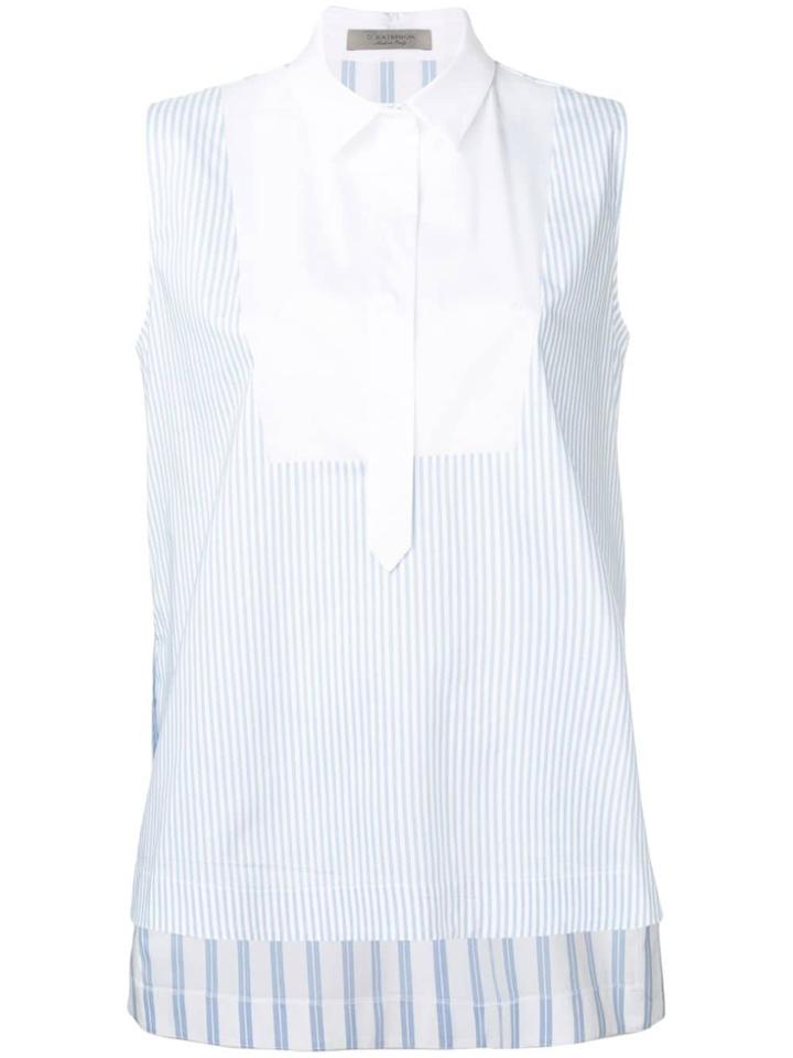 D.exterior Striped Shirt - White