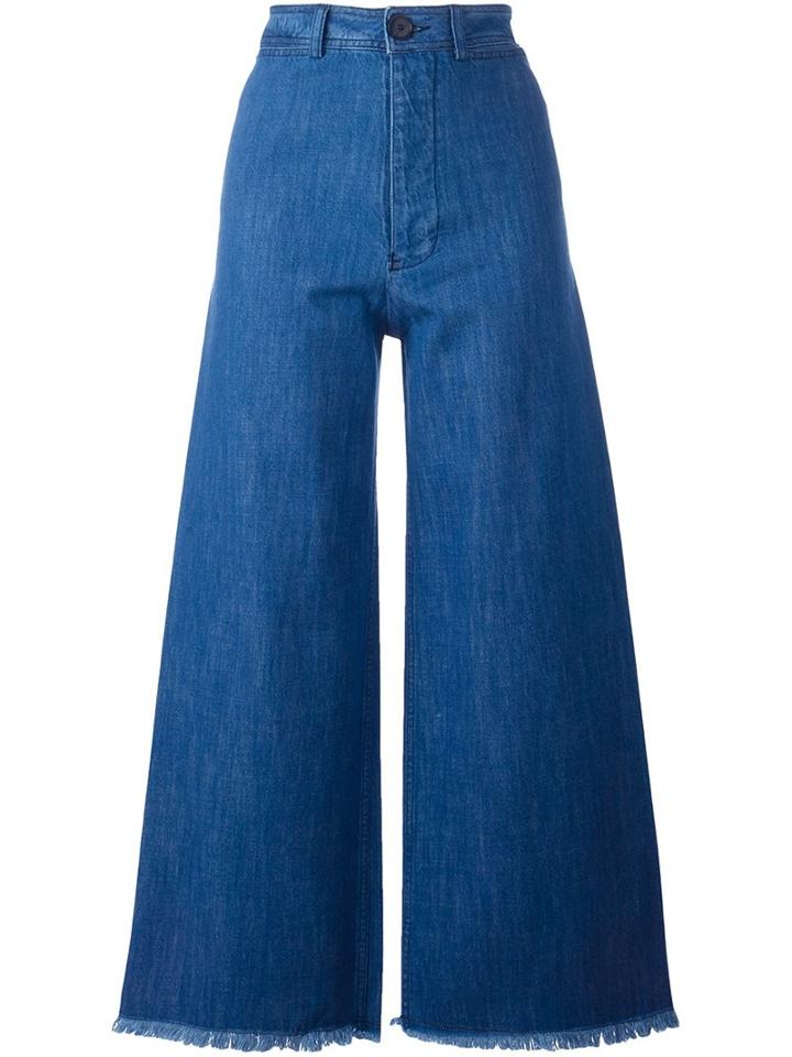 Masscob Wide Leg Jeans, Women's, Size: 42, Blue, Cotton/polyester