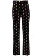 Chloé Velvet Trousers With Horse Embroidery - Black