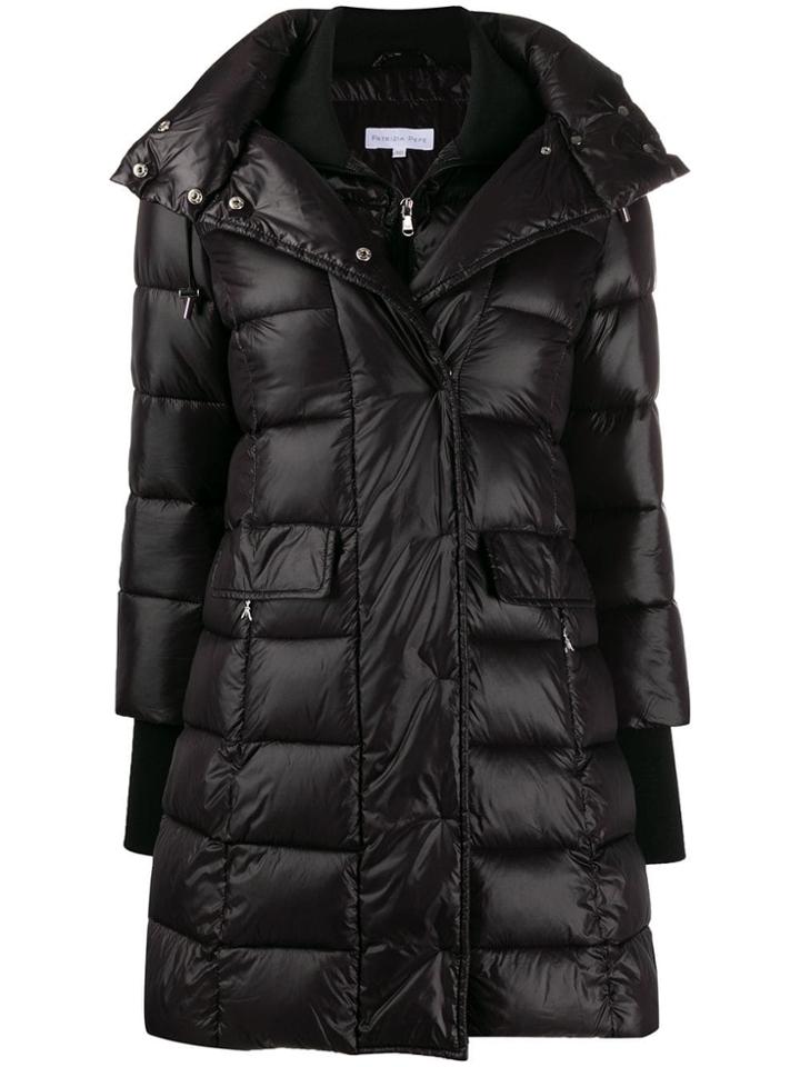 Patrizia Pepe Thumb-hole Padded Coat - Black