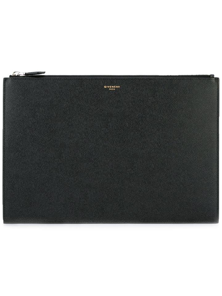 Givenchy Large Zip Pouch, Men's, Black, Calf Leather