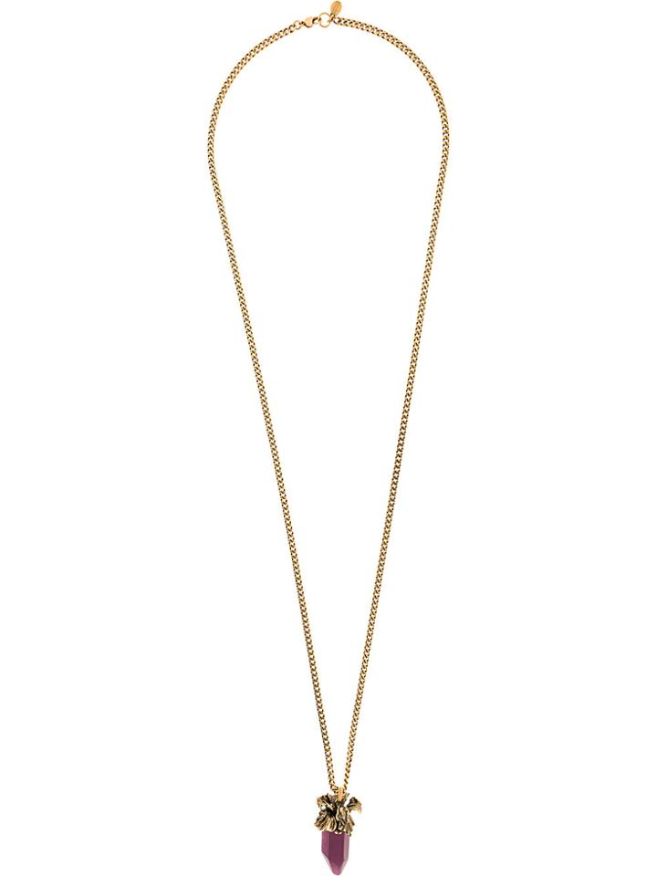 Alexander Mcqueen Faceted Stone Necklace - Metallic