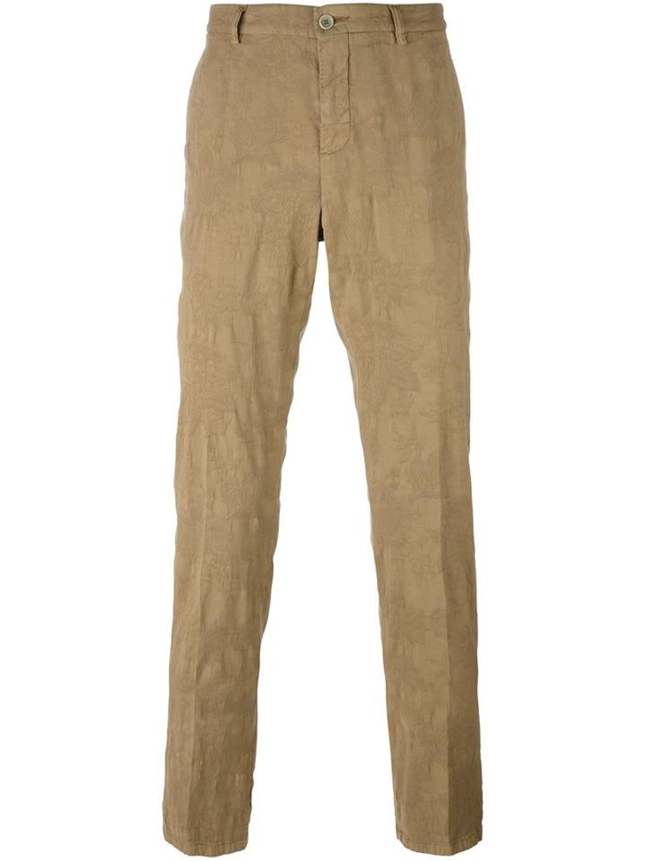 Etro Classic Chinos, Men's, Size: 52, Brown, Cotton/spandex/elastane/wool