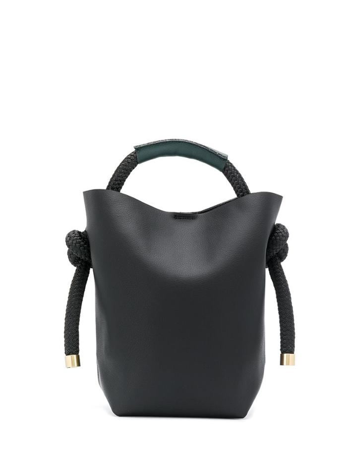 Zucca Rope Handle Tote Bag - Black