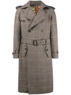 Etro Checked Trench Coat - Brown