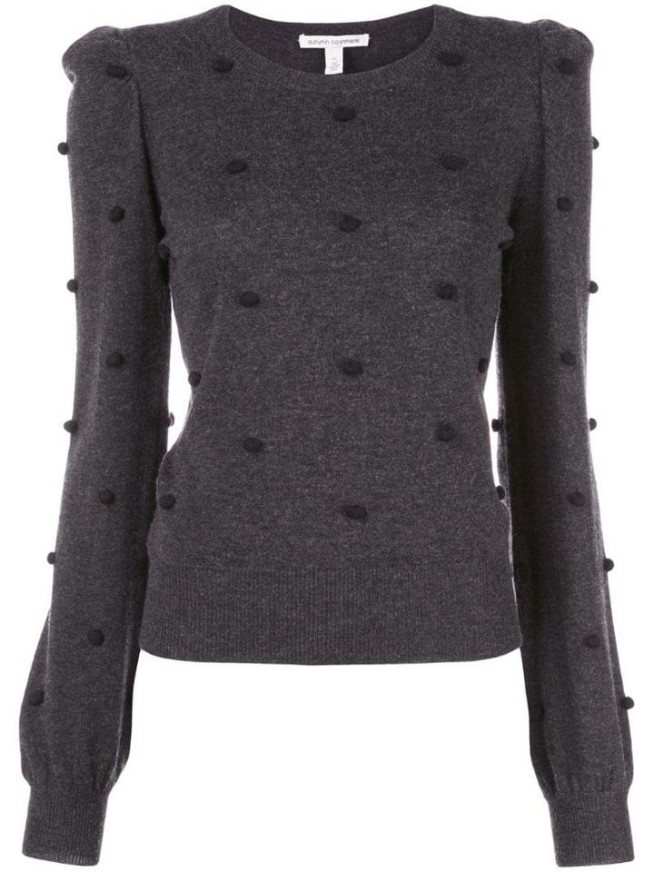 Autumn Cashmere Pom Pom Fine Knit Top - Black