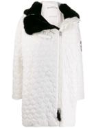 Ermanno Scervino Faux-fur Trimmed Quilted Coat - White