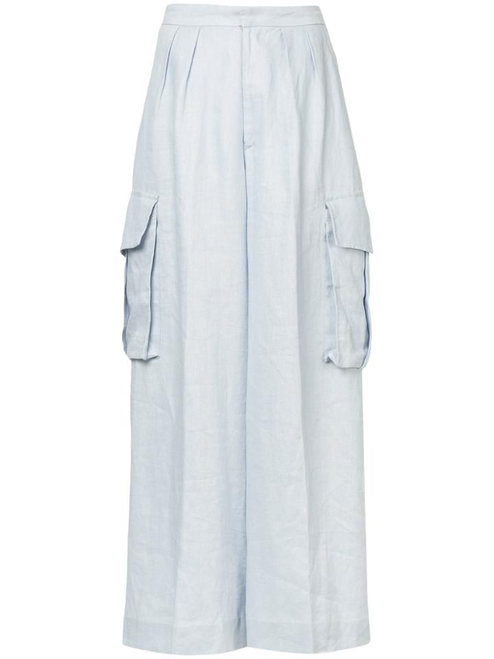 Bambah Wide Cargo Trousers - Blue