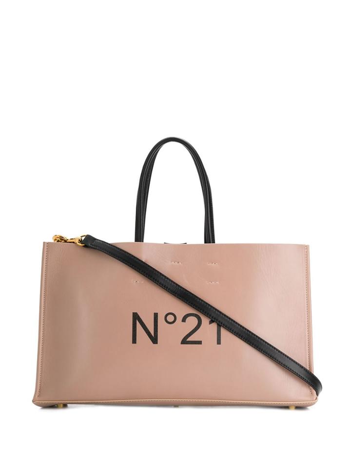 Nº21 Logo Print Tote Bag - Neutrals