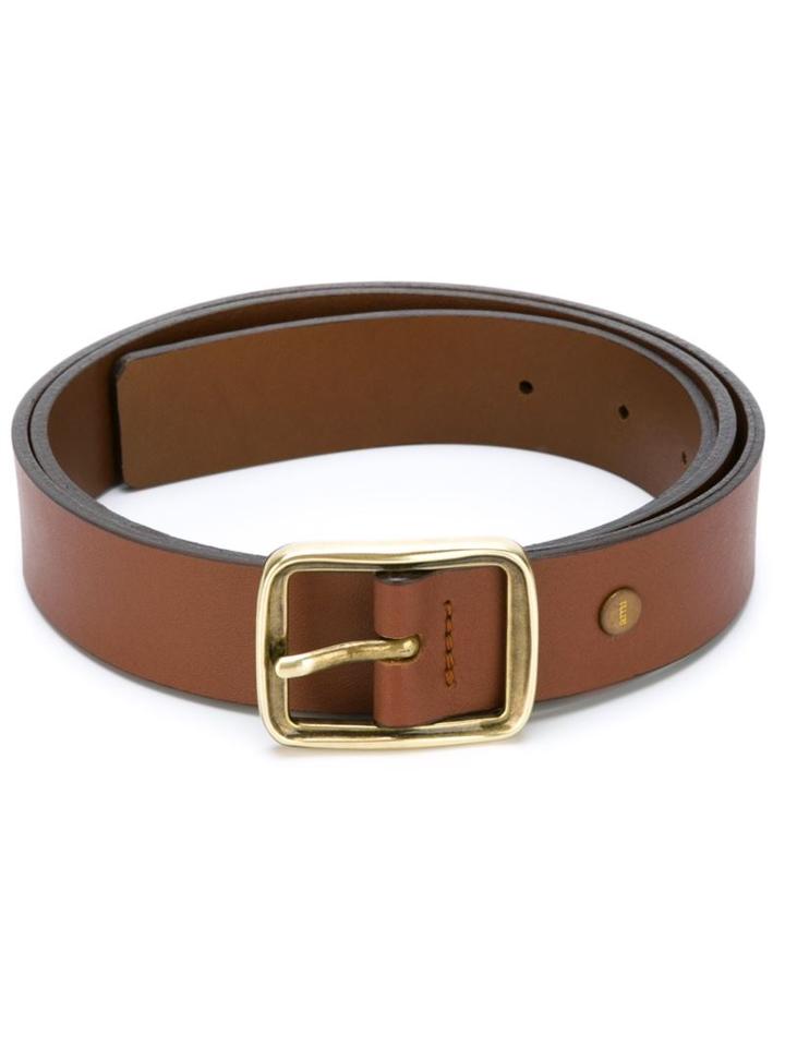 Ami Alexandre Mattiussi Classic Belt, Men's, Size: 90, Brown, Leather