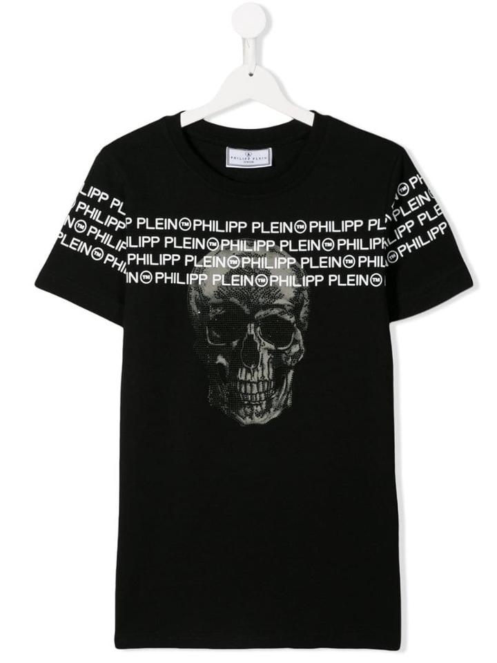 Philipp Plein Junior Printed Skull T-shirt - Black