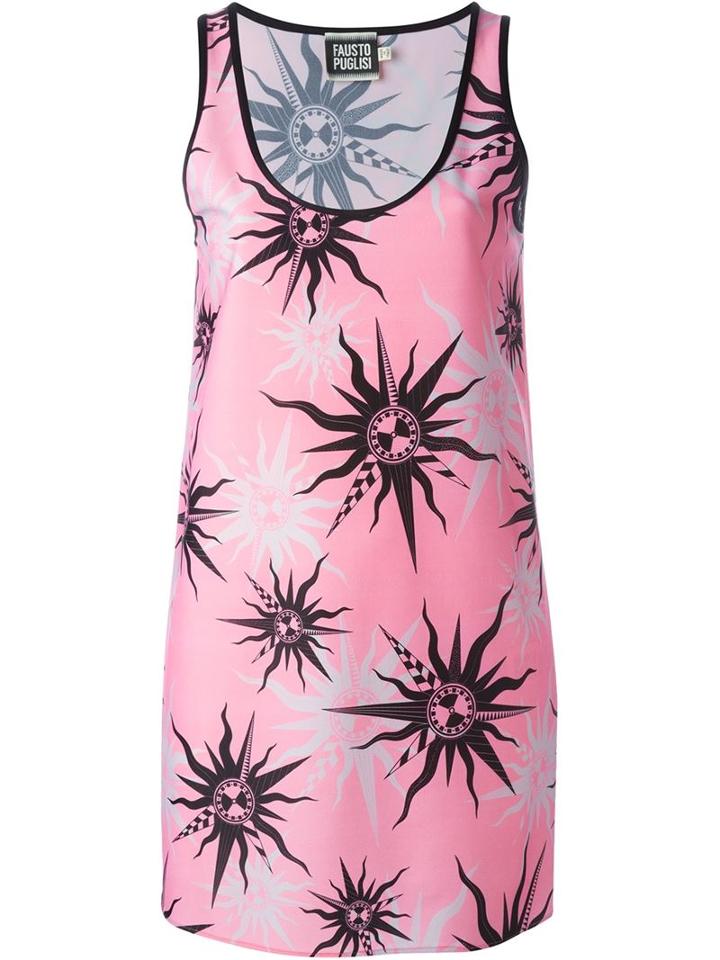 Fausto Puglisi Printed Sleeveless Dress, Women's, Size: 38, Pink/purple, Polyamide/spandex/elastane