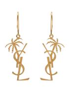 Saint Laurent Monogram Palm Tree Earrings - Gold