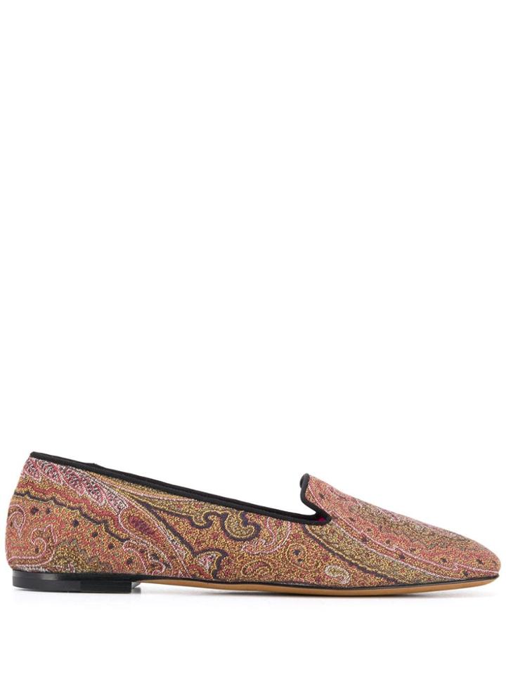 Etro Paisley Pattern Loafers - Brown