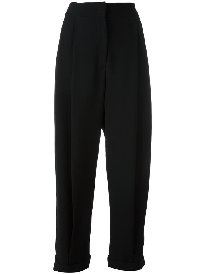 Emporio Armani Cropped Trousers, Women's, Size: 38, Black, Polyester