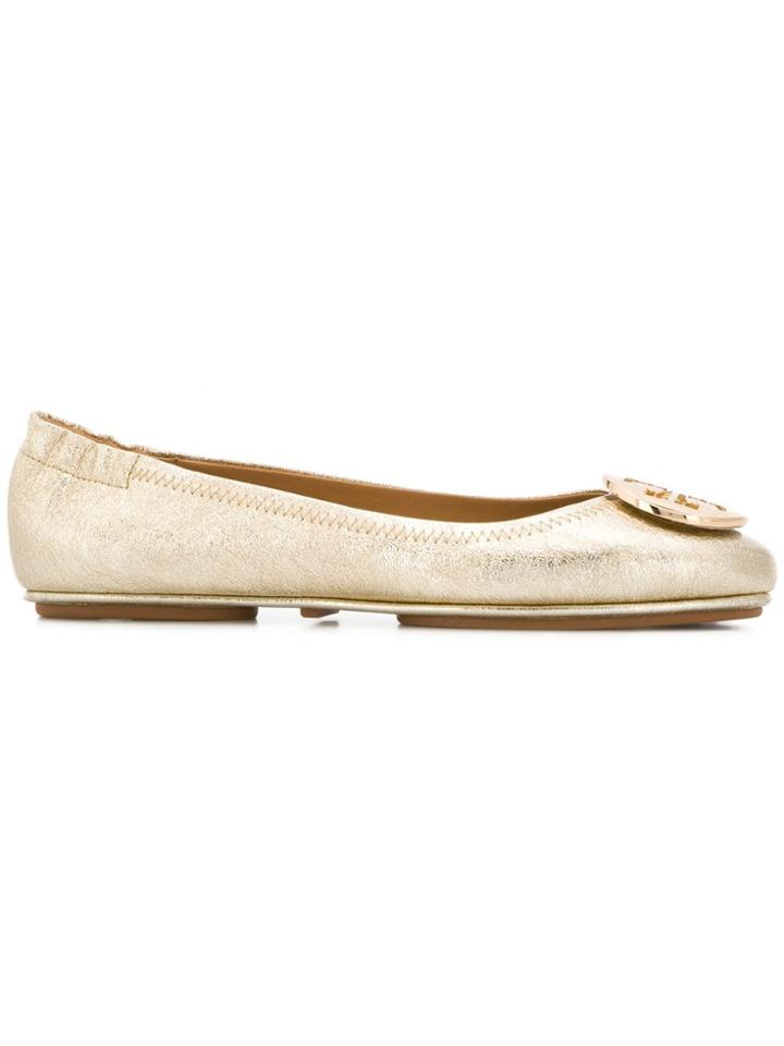 Tory Burch Minnie Travel Ballerina Shoes - Gold