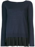 P.a.r.o.s.h. Pleated Detail Knitted Top - Blue