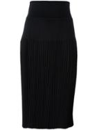 Givenchy Knee Length Pleated Skirt - Black