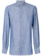 Isaia Spotted Long-sleeved Shirt - Blue