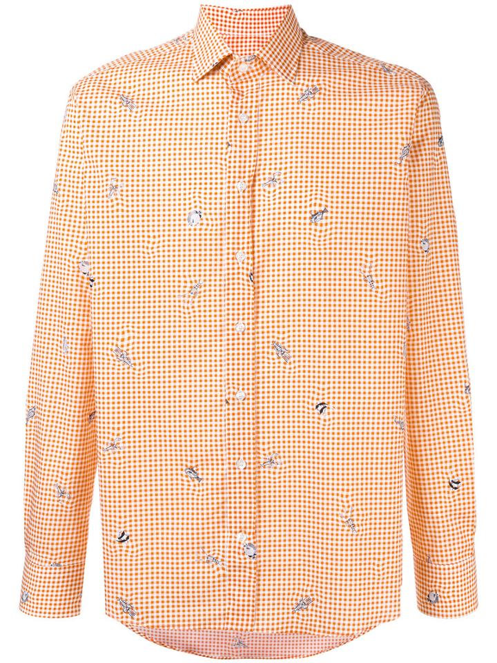 Etro - Printed Fishes Shirt - Men - Cotton - 41, Yellow/orange, Cotton