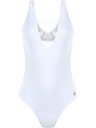 Brigitte Square Neck Tulle Swimsuit - White