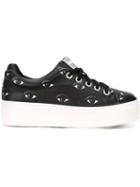 Kenzo K-py Eyes Sneakers, Women's, Size: 38, Black, Leather/rubber