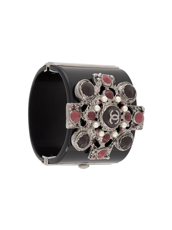 Chanel Vintage Embellished Cuff - Black
