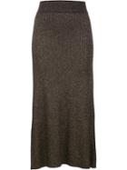 A.l.c. Long Skirt, Women's, Black, Merino/nylon/polyester/metallic Fibre